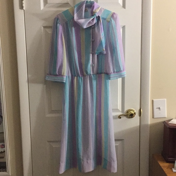 Vintage Dresses & Skirts - Vintage pastel stripe dress